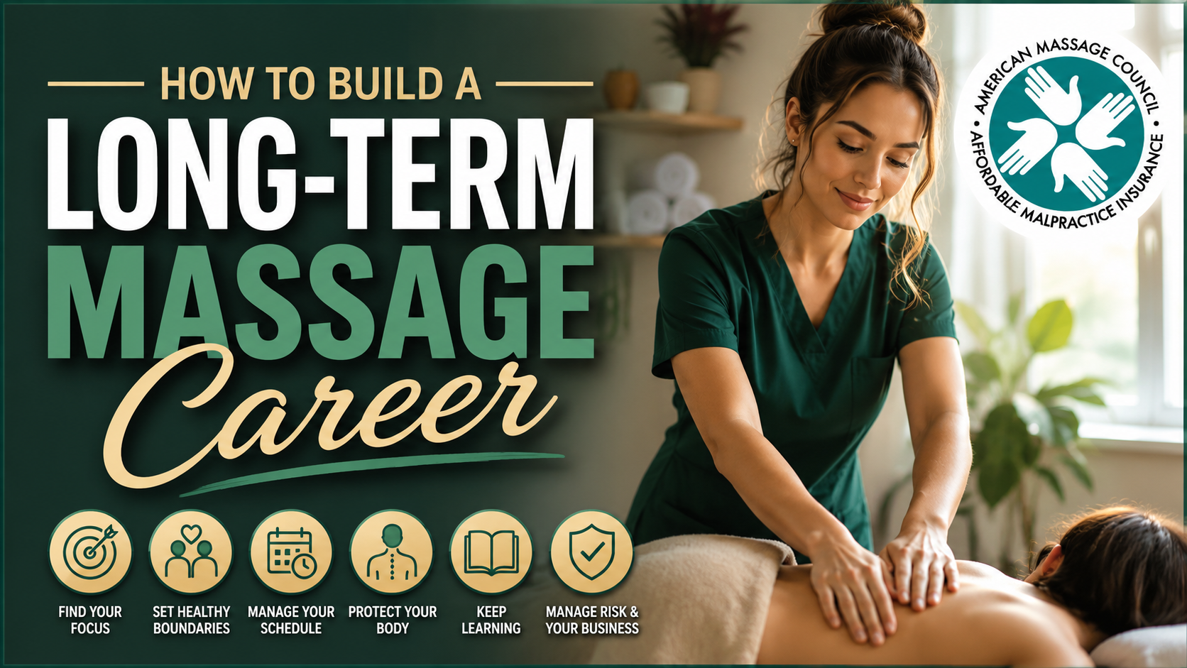 Massage therapist building a long-term massage career