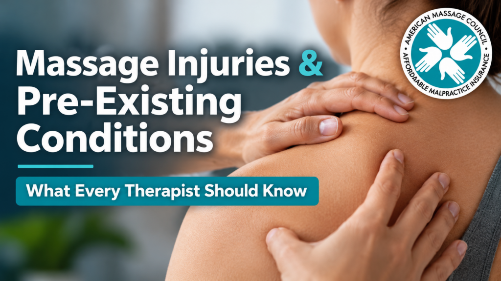 Massage therapist considerations for injuries involving pre-existing conditions